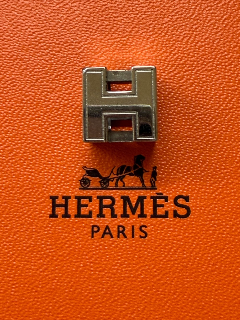 HERMES Silver 'H' Pendant AUTHENTIC